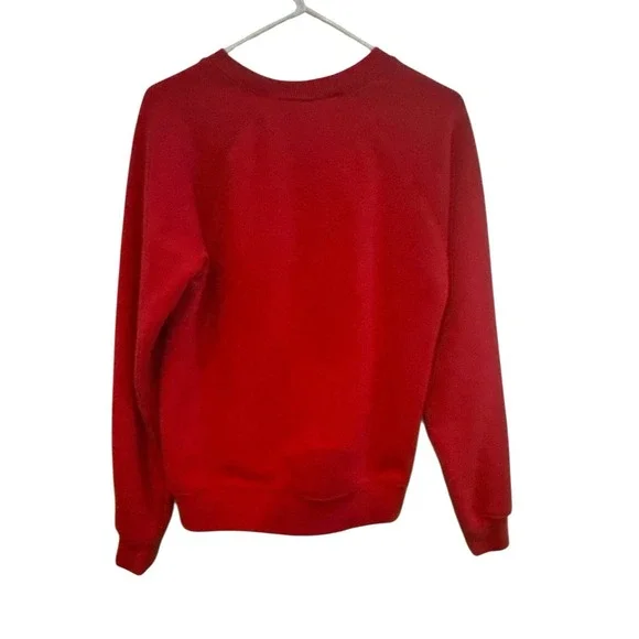 Disney Standing Mickey‎ Mouse Unisex Red Black Sz Small Crew Neck Sweatshirt - Picture 4 of 10